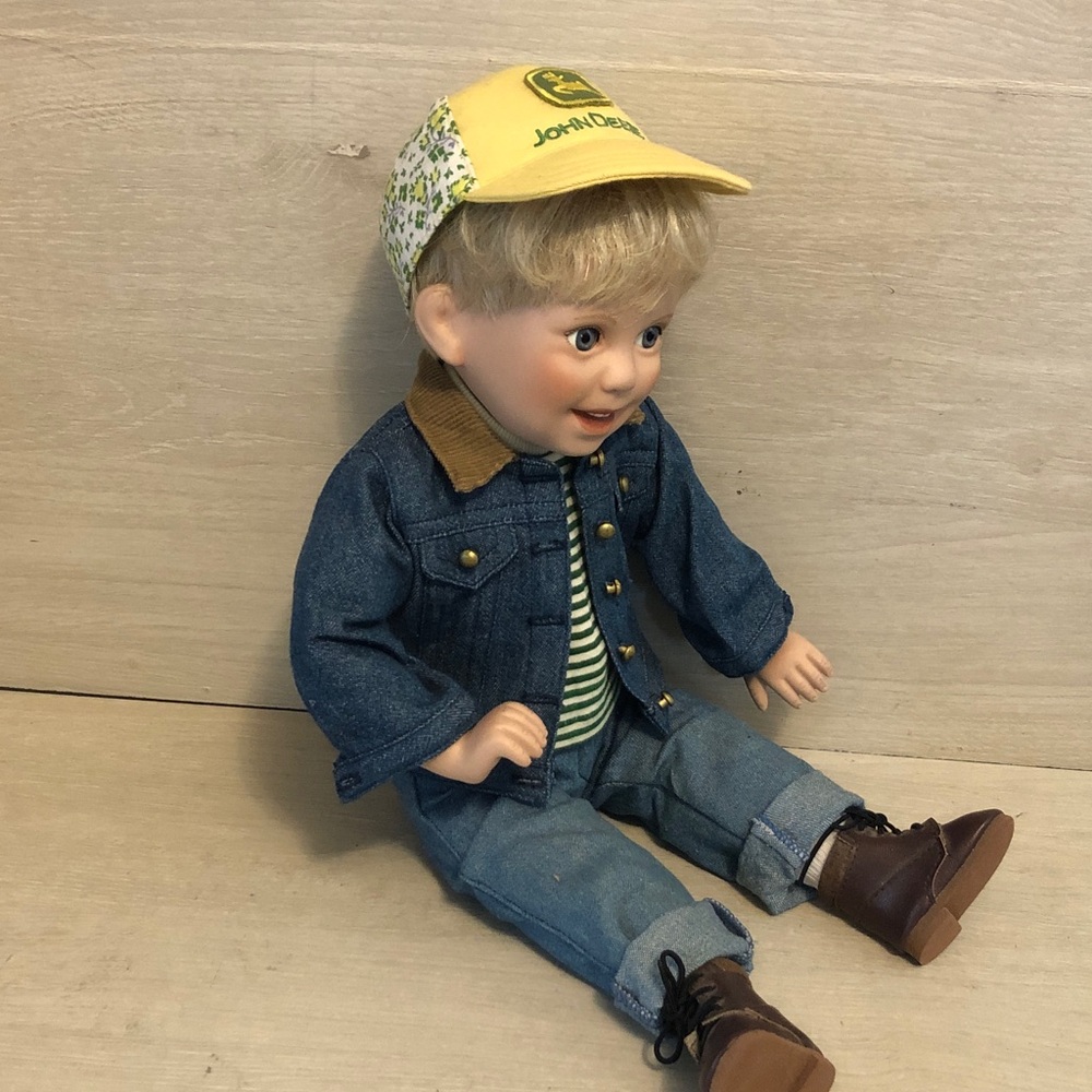 John Deere Porcelain Doll Collection BILLY w Rare Yellow Cap